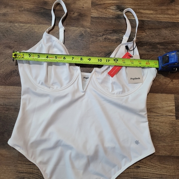 Popilush Women's White Deep V Shapewear Tummy Control Corset Bodysuit Size XL - Picture 8 of 10